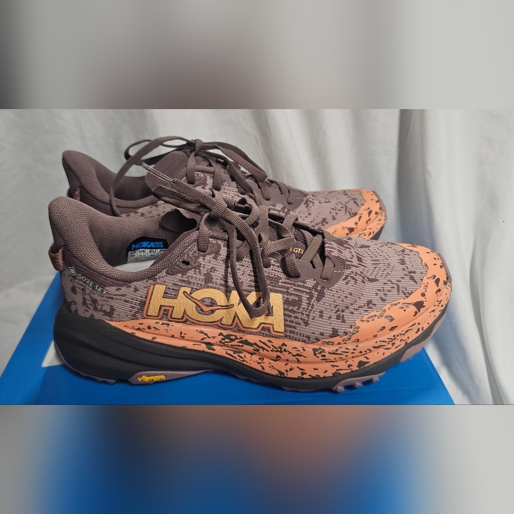 HOKA One Speedgoat 6 GTX Shoes Smoky Quartz 1155151-SZQ Women SZ 8 New With Box